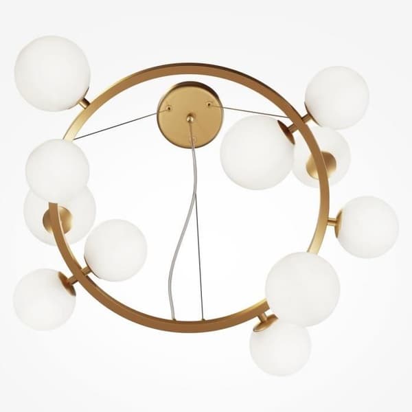 Maytoni Dallas Modern 1 Globe guld taklampa, matt vit skugga, G9