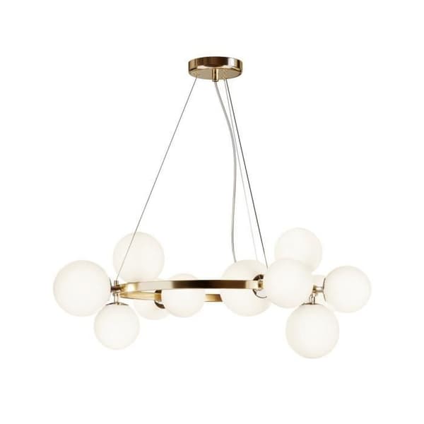 Maytoni Dallas Modern 1 Globe guld taklampa, matt vit skugga, G9