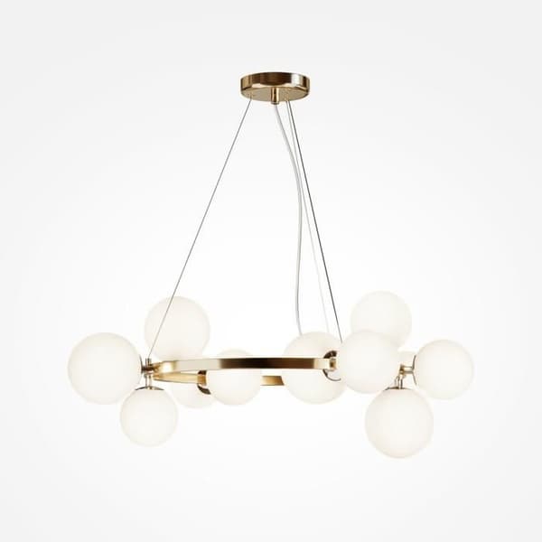 Maytoni Dallas Modern 1 Globe guld taklampa, matt vit skugga, G9