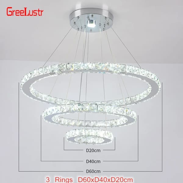 Krystal krone, moderne design, LED-belysning, Type A Oval D70cm, udskiftelig