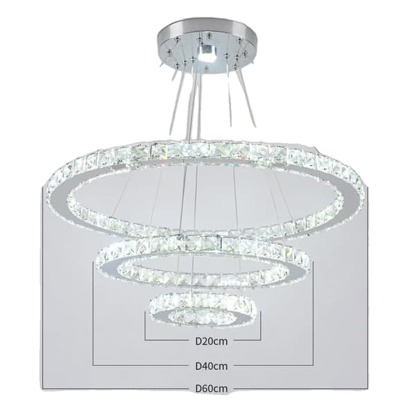 Krystal krone, moderne design, LED-belysning, Type A Oval D70cm, udskiftelig