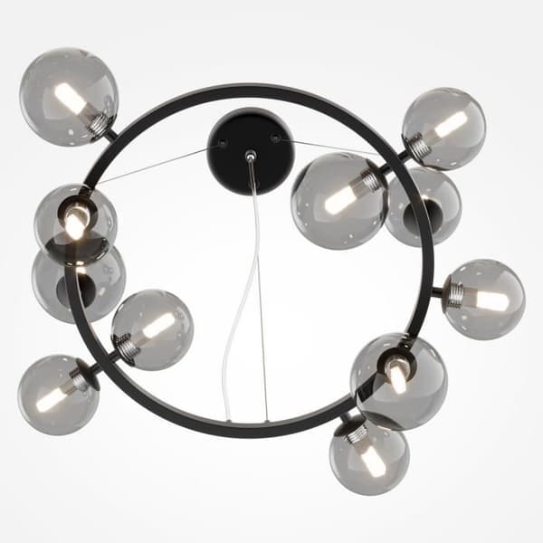 Maytoni Dallas Modern 1 Globe svart taklampa, rökt skärm, G9