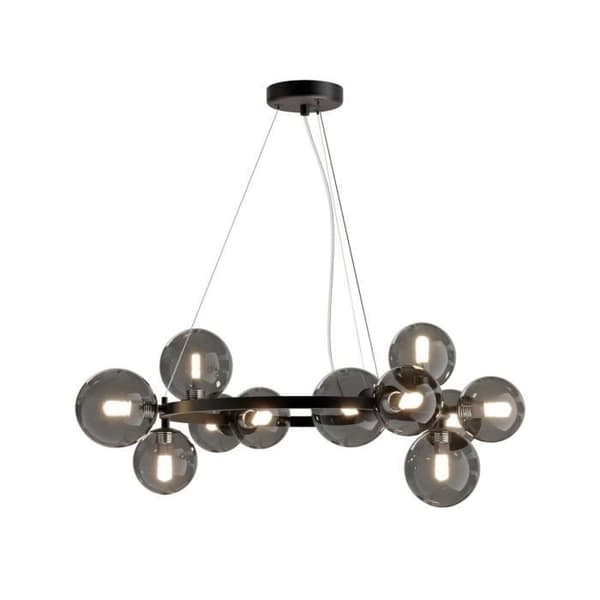 Maytoni Dallas Modern 1 Globe svart taklampa, rökt skärm, G9