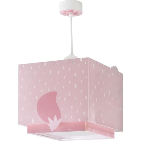 Dalber - Hänglampa för barn - Little Fox - Rävmotiv, L 24 cm, H 24 cm, Rosa