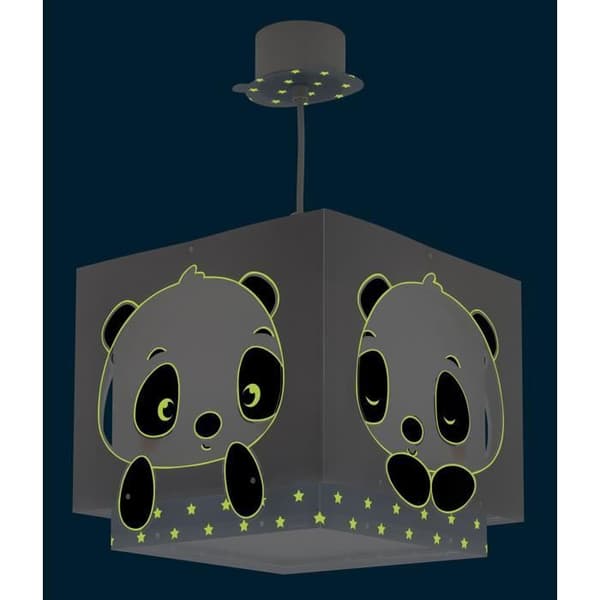 Dalber - Barnhängande lampa - Panda - Pandamotiv, L 24 cm, H 21,5 cm, Blå