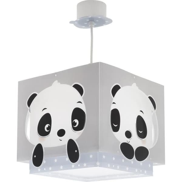 Dalber - Barnhängande lampa - Panda - Pandamotiv, L 24 cm, H 21,5 cm, Blå