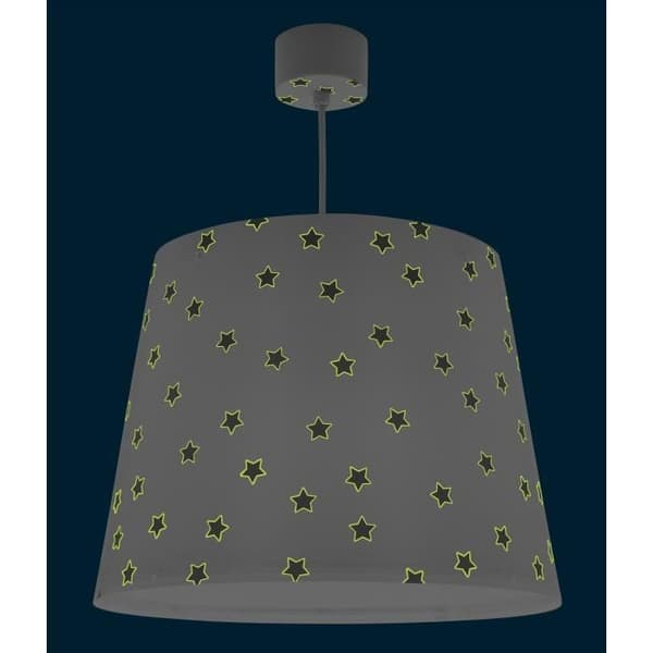 Dalber - Barnhängande lampa - Starlight - Stjärnmönster, L 33 cm, H 25 cm, Vit