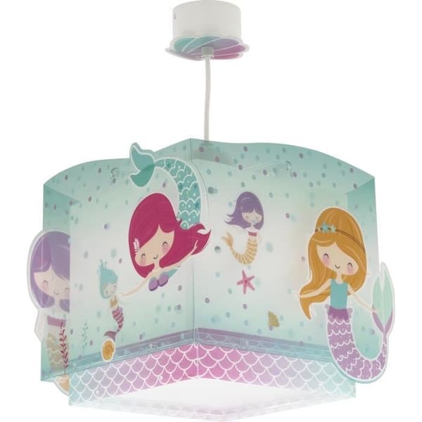 Pendel för barn - DALBER - Sjöjungfrur - Sjöjungfrumotiv - L 24 cm - H 24 cm - Rosa - Grön