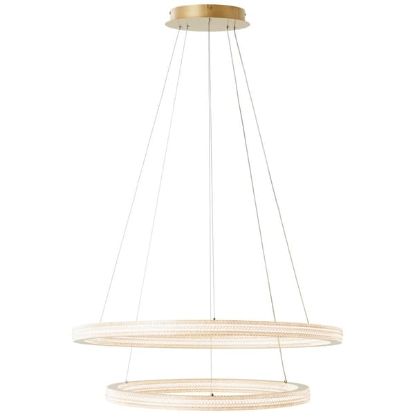 Brilliant Calvi LED taklampa 80cm matt guld aluminium/plast fjärrkontroll Internt dimbar via fjärrkontroll 82 W LED integrerad (ljusflöde: 11200lm, lj