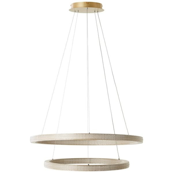 Brilliant Calvi LED taklampa 80cm matt guld aluminium/plast fjärrkontroll Internt dimbar via fjärrkontroll 82 W LED integrerad (ljusflöde: 11200lm, lj