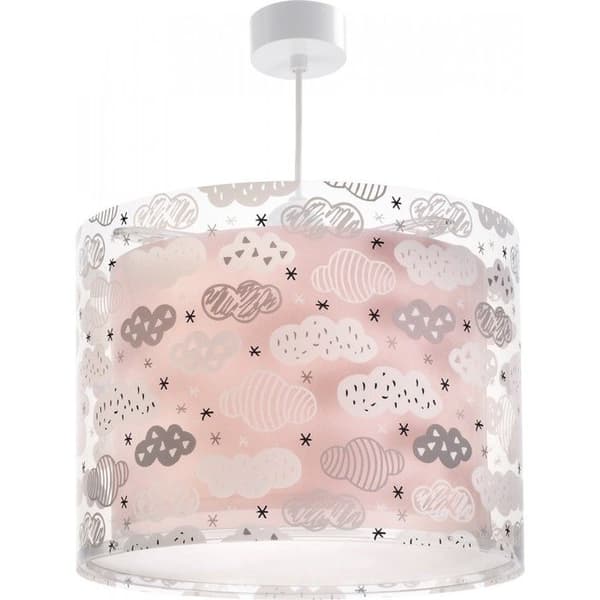 Barnsäng - DALBER - Moln motiv rosa - PVC lampskärm - L 33 cm, H 25 cm