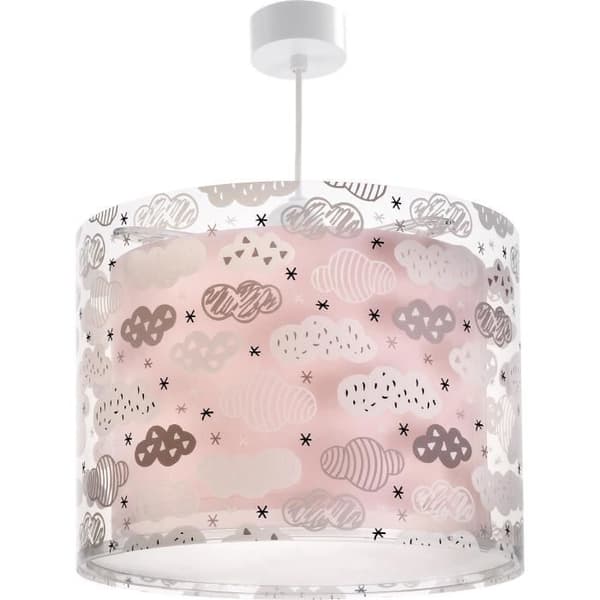 Barnsäng - DALBER - Moln motiv rosa - PVC lampskärm - L 33 cm, H 25 cm