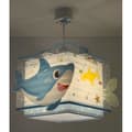 Miniatyrbild 3 av 4: Dalber - Pendellampa för barn - Little Shark - Hajmotiv, L 24 cm, H 24 cm, Blå, Grön, Gul