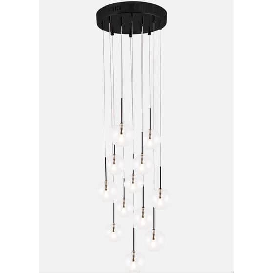 Upphängning - SKYFALL - Glaskula - 12 G4-lampor - Justerbar 33-213 cm - Modernt Design