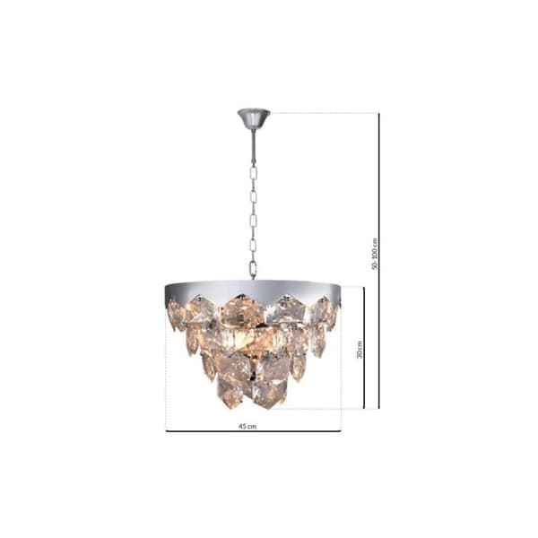 GRACE CHROME lysekrone 6xE14