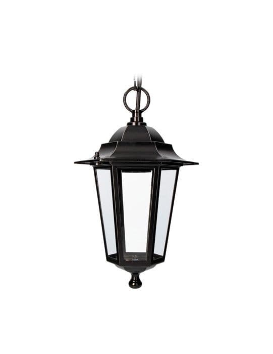 Aluminium Och Glas Taklampa Ip44 E27 60w Svart Färg Ø19,2x94,7cm Zürich Modell. Edm