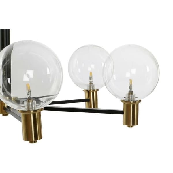 upphängning 83 x 83 x 128 cm svart glas guld metall 9 w - Färg: SVART