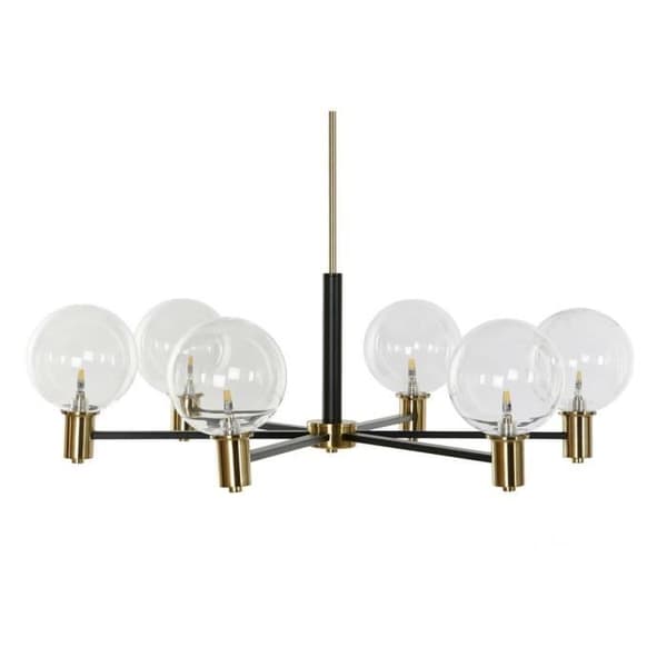 upphängning 83 x 83 x 128 cm svart glas guld metall 9 w - Färg: SVART