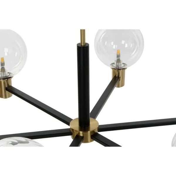 upphängning 83 x 83 x 128 cm svart glas guld metall 9 w - Färg: SVART