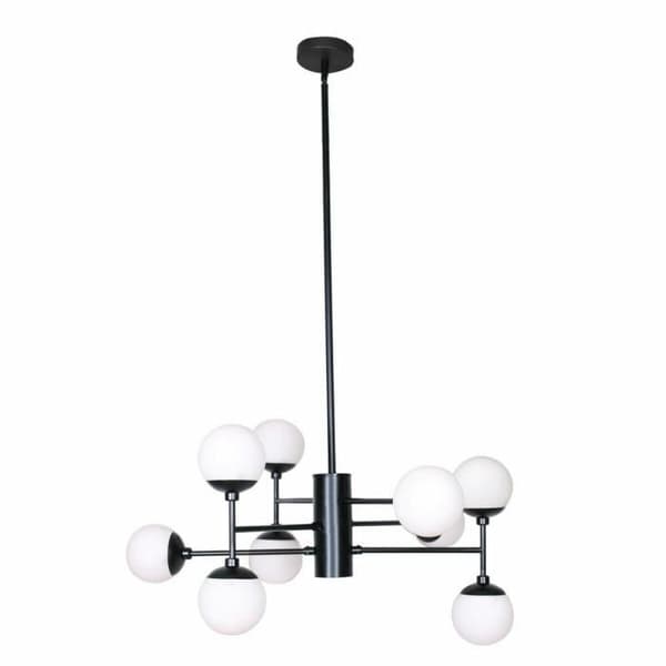 svart taklampa i glas (76,2 x 76,2 x 40,64 cm)