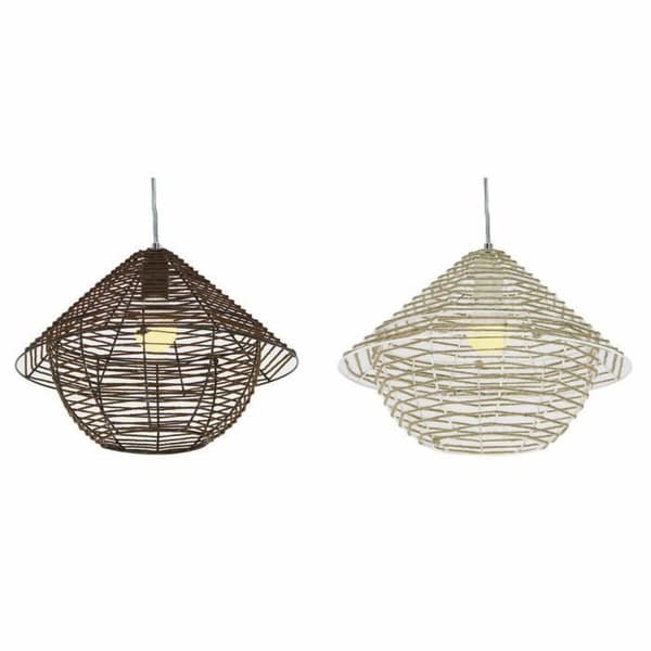 upphängning 38 x 38 x 27 cm naturlig svart brun metall vit rep 220 v 50 w urban (2 enheter) - Färg: NATURAL