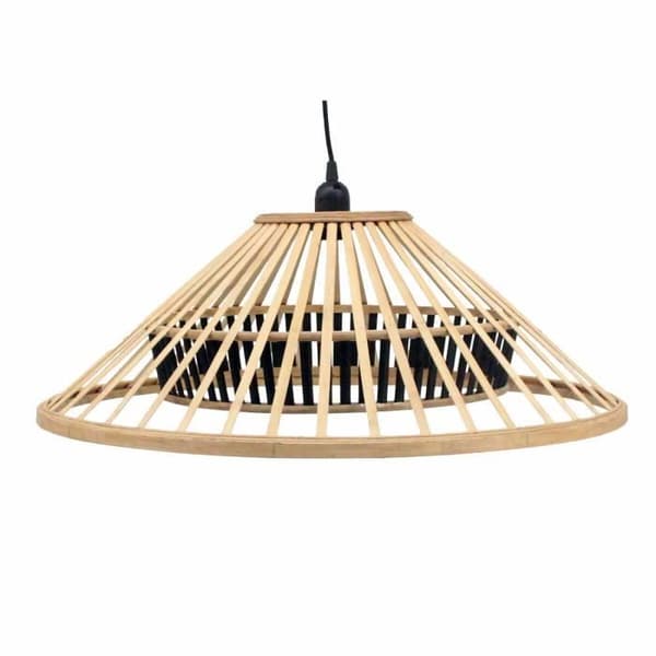 brun taklampa i bambu 50 w (60 x 60 x 21 cm)