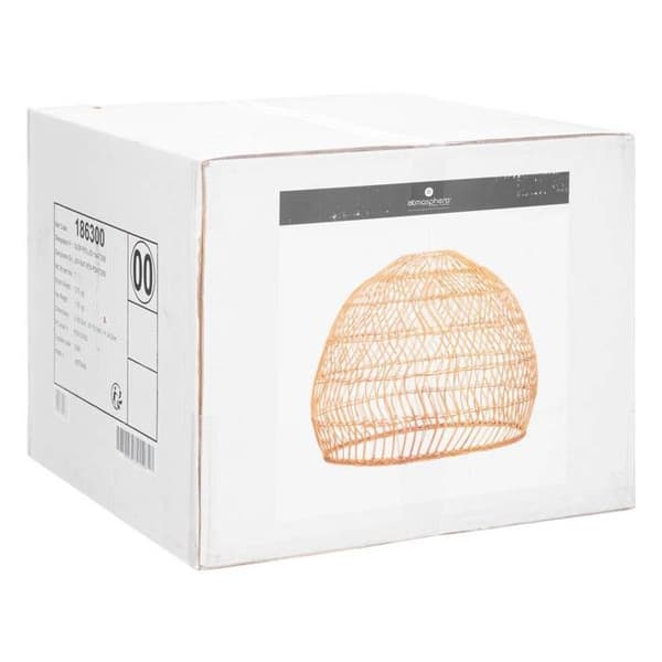 Rotting och metall taklampa ATMOSPHERA - D 58 cm - Beige