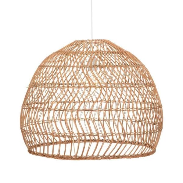 Rotting och metall taklampa ATMOSPHERA - D 58 cm - Beige