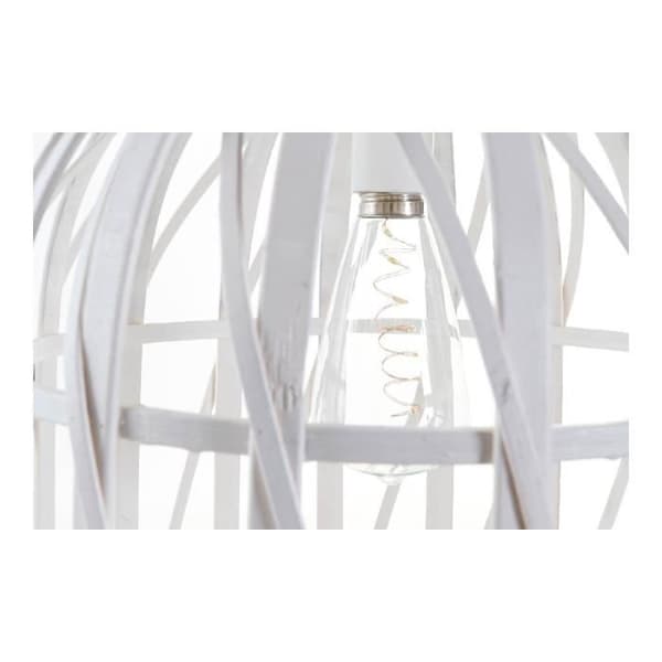 Lustre - DKD Home Decor - 30.5 x 30.5 x 40.5 cm - Vit - Bambu - LED