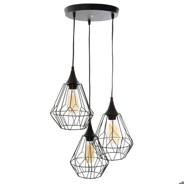 Taklampa i metall - ATMOSPHERA - Kaore - Svart - H 80 cm