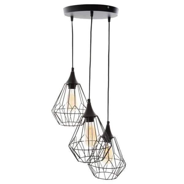 Taklampa i metall - ATMOSPHERA - Kaore - Svart - H 80 cm