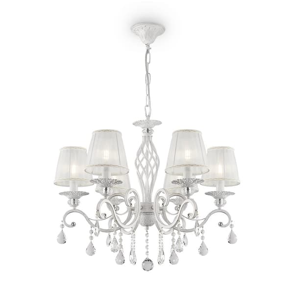 Grace - Ljuskrona E14x6, 40W, vit, klassisk stil Vit