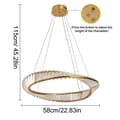 Miniatyrbild 2 av 2: LED Lyx Ring Pendellampa, Bytbara Färgval, Elegant Kristalldesign,3 färger Bytbara, D60CM