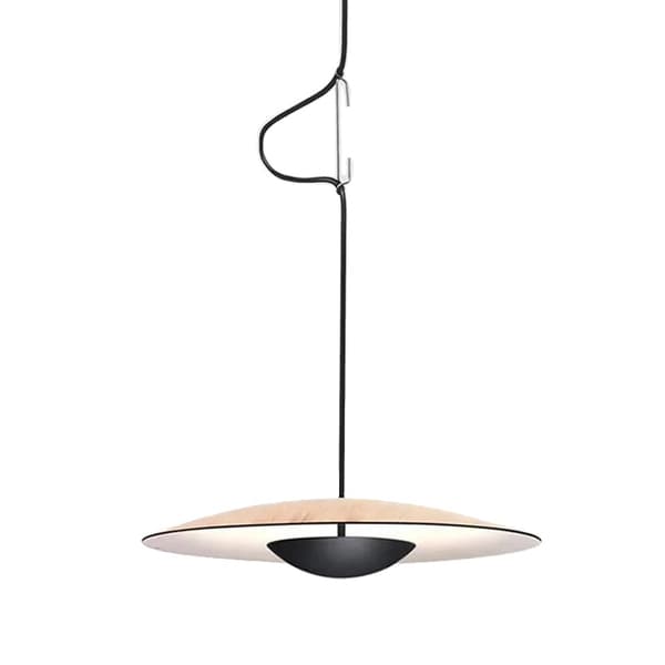 Moderne Pendellampe, LED-kilde, Ledningsinstallation,Træstruktur, varmt lys, D45CM