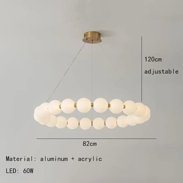 LED Pendellampe, Justerbar Højde 120 cm, Dæmpbar Funktion,diameter 82 cm, Tricolor dæmpning
