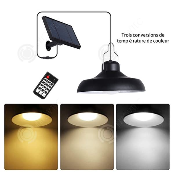 INN Solar Lamp 3 Färgtemperaturer 5 Ljusstyrka Modes 200 Lumen Solar Lamp IP65 Vattentät Solar Chandelier for Outdoor