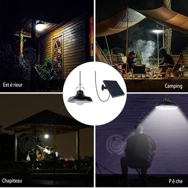 INN Solar Lamp 3 Färgtemperaturer 5 Ljusstyrka Modes 200 Lumen Solar Lamp IP65 Vattentät Solar Chandelier for Outdoor