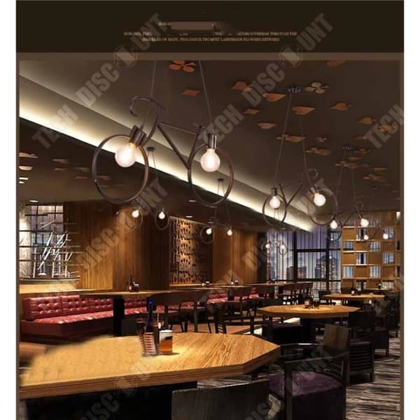 TD® Restaurang lampa personlighet enkel retro country järn cykel ljuskrona Internet café cykel belysning