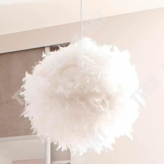 TD® 3 delar ljuskrona fjäderupphängning 50 cm E27 45 W vit ljuskrona i form av naturliga fjädrar för inredning i sovrummet...