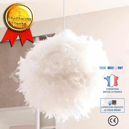TD® 3 delar ljuskrona fjäderupphängning 50 cm E27 45 W vit ljuskrona i form av naturliga fjädrar för inredning i sovrummet...