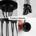 Miniatyrbild 3 av 4: TD® 8 Head E27 Retro Industrial Loft DIY Ljuskrona Ljusarmaturer Vintage Justerbar Flush Mount Pendel Taklampa (utan glödlampa)