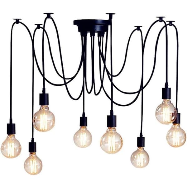 TD® 8 Head E27 Retro Industrial Loft DIY Ljuskrona Ljusarmaturer Vintage Justerbar Flush Mount Pendel Taklampa (utan glödlampa)