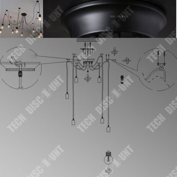 TD® Pendellampa kontor läs sovrum vardagsrum hängande retro restaurang butik multi-head spider glödlampa ljuskrona