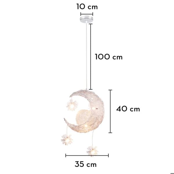 Dekorativt hängande ljus Moon Star aluminium ljuskrona 40*110 lampa för barn sovrum café vardagsrum arbetsskåp Shop. tillförsel