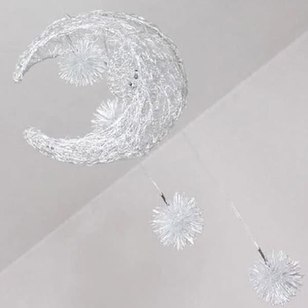Dekorativt hängande ljus Moon Star aluminium ljuskrona 40*110 lampa för barn sovrum café vardagsrum arbetsskåp Shop. tillförsel