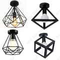 Miniatyrbild 2 av 4: TD® Industriell diamantformad lampa arbetsrum sovrum lästak kreativt smidesjärn restaurang gång butik kafé hänglampa