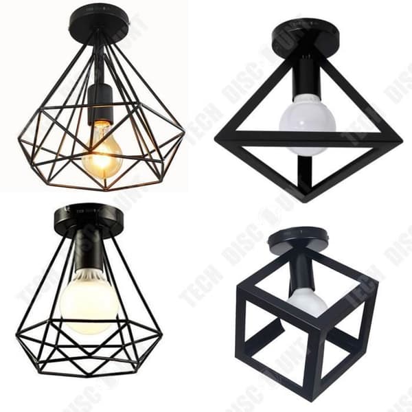 TD® Industriell diamantformad lampa arbetsrum sovrum lästak kreativt smidesjärn restaurang gång butik kafé hänglampa