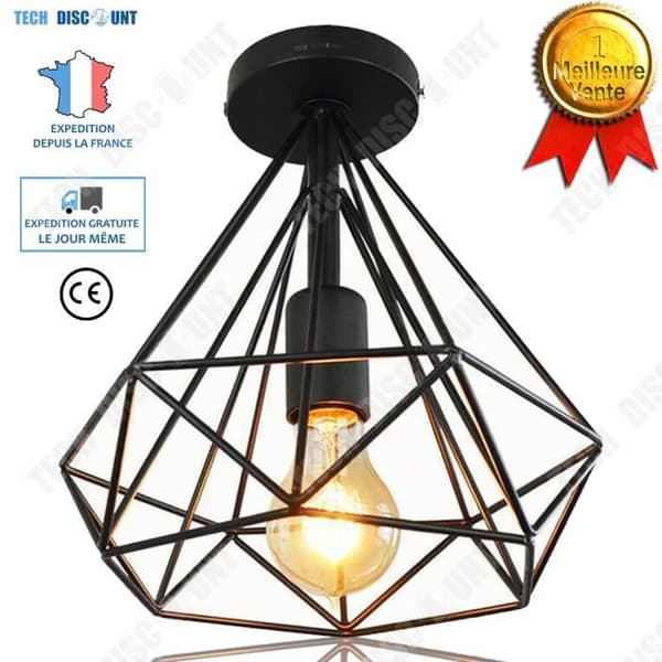 TD® Industriell diamantformad lampa arbetsrum sovrum lästak kreativt smidesjärn restaurang gång butik kafé hänglampa