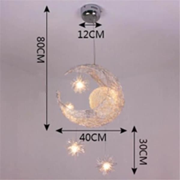 TD® G4 starry moon hänglampa - ROCK - Aluminium - 40cm - 5 glödlampor