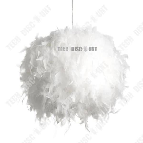 TD® fjäderljuskrona med rund kul led-ljus Ytterdiameter 40 cm Justerbar höjd Mjukt ljus Takfjäder lampskärm